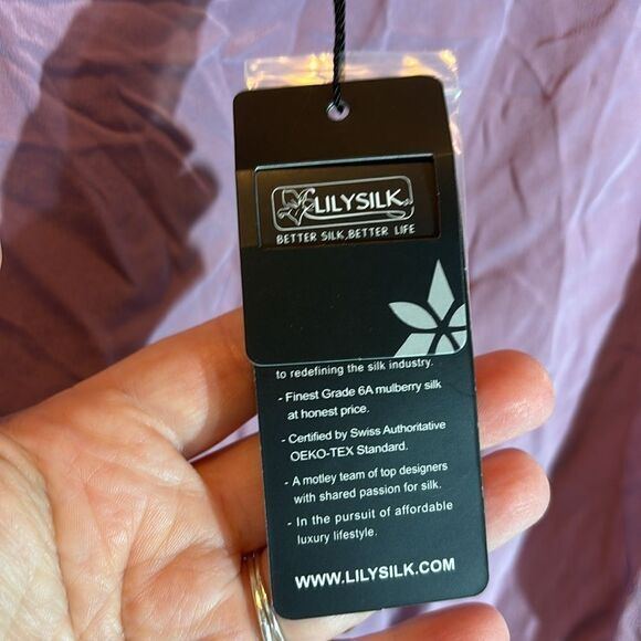 Lilysilk 100% mulberry silk button front hi low top nwt xxl - Picture 6 of 8